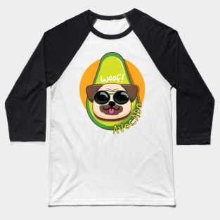 Yummy Avocado Pug Baseball T-Shirt